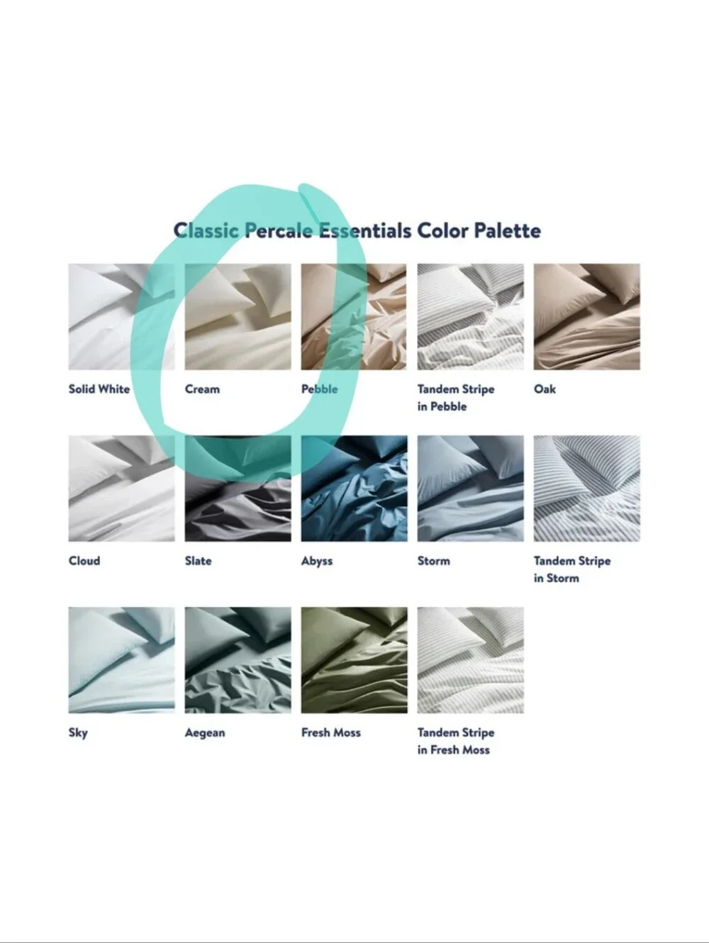 Brooklinen - Cream Classic Core Percale Sheet Set, SIZE Cali King